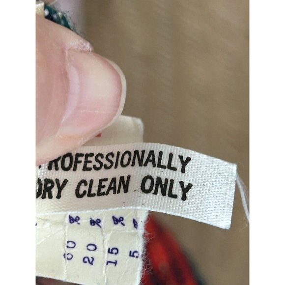 Vintage Skirt Plaid Red Green White Gold Metallic Ample Togs Medium Maxi Holiday - Picture 7 of 8